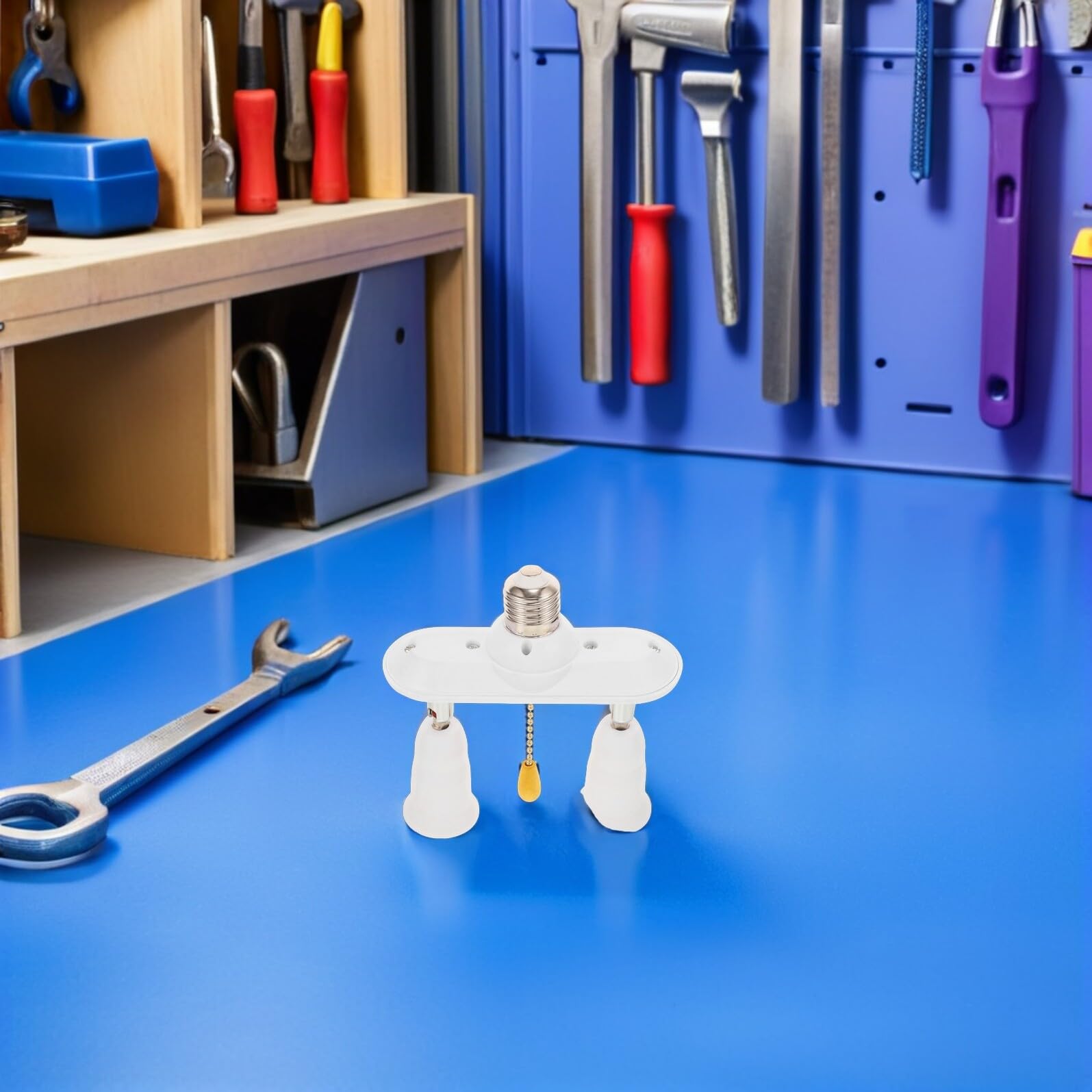 COLLBATH 2 Pièces Douille à Chaîne Douille à Vis Standard pour Lampe de Table et Lampadaire avec Interrupteur à Tirage Base de Lampe Pratique pour Usage Domestique