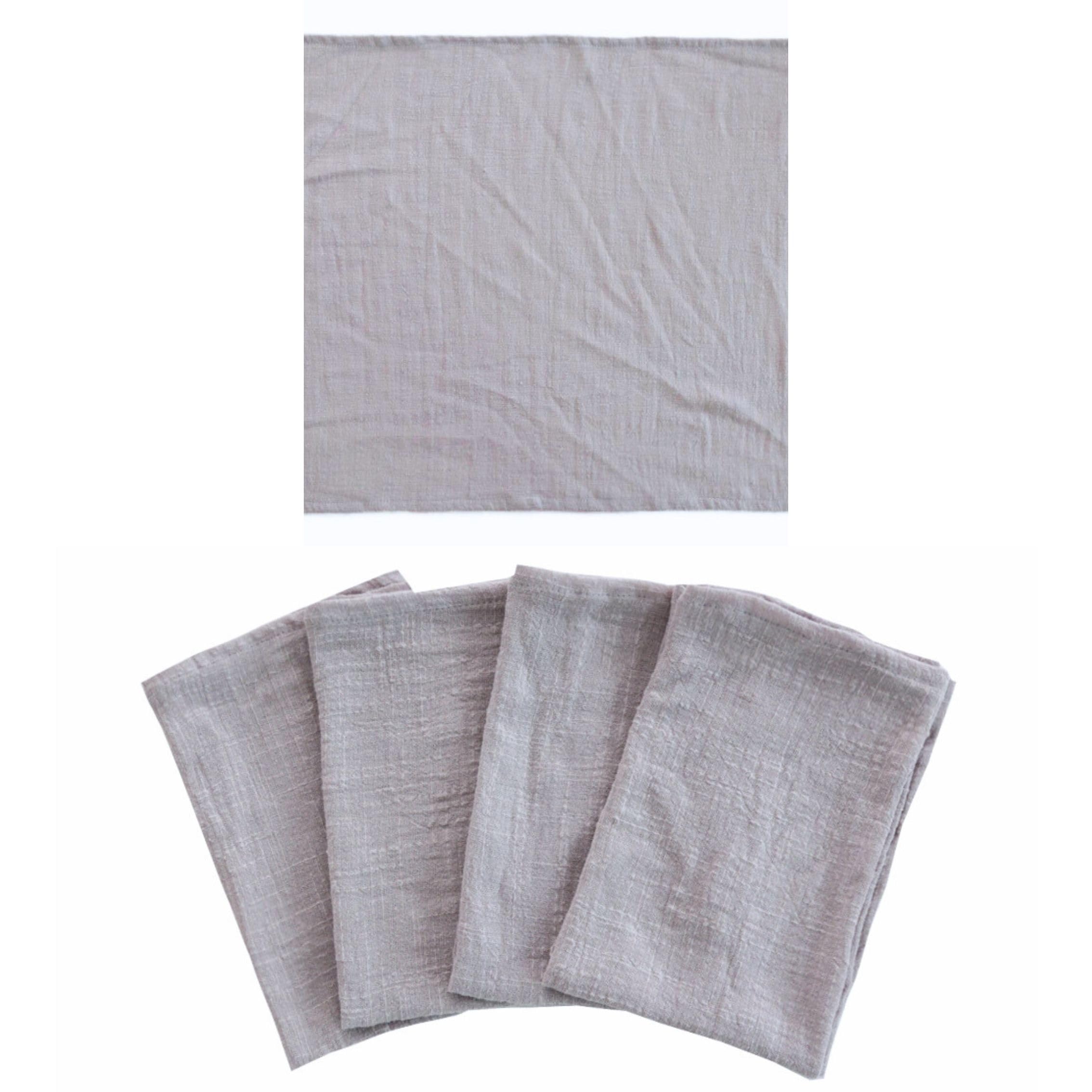 Serviettes De Table En Coton Doux CosyAurora - Lot De 4 (45x45 Cm), Lavables, Pour Mariage, Fête Ou Repas Quotidien - Gris Foncé