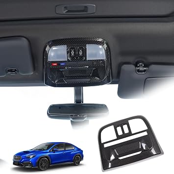 Car Front Reading Light Lamp Trim Cover Compatible with Subaru WRX 2022 2023 2024 Car Top Front Reading Light Panel Cover Trim ABS Interior Accessories Carbon Fiber