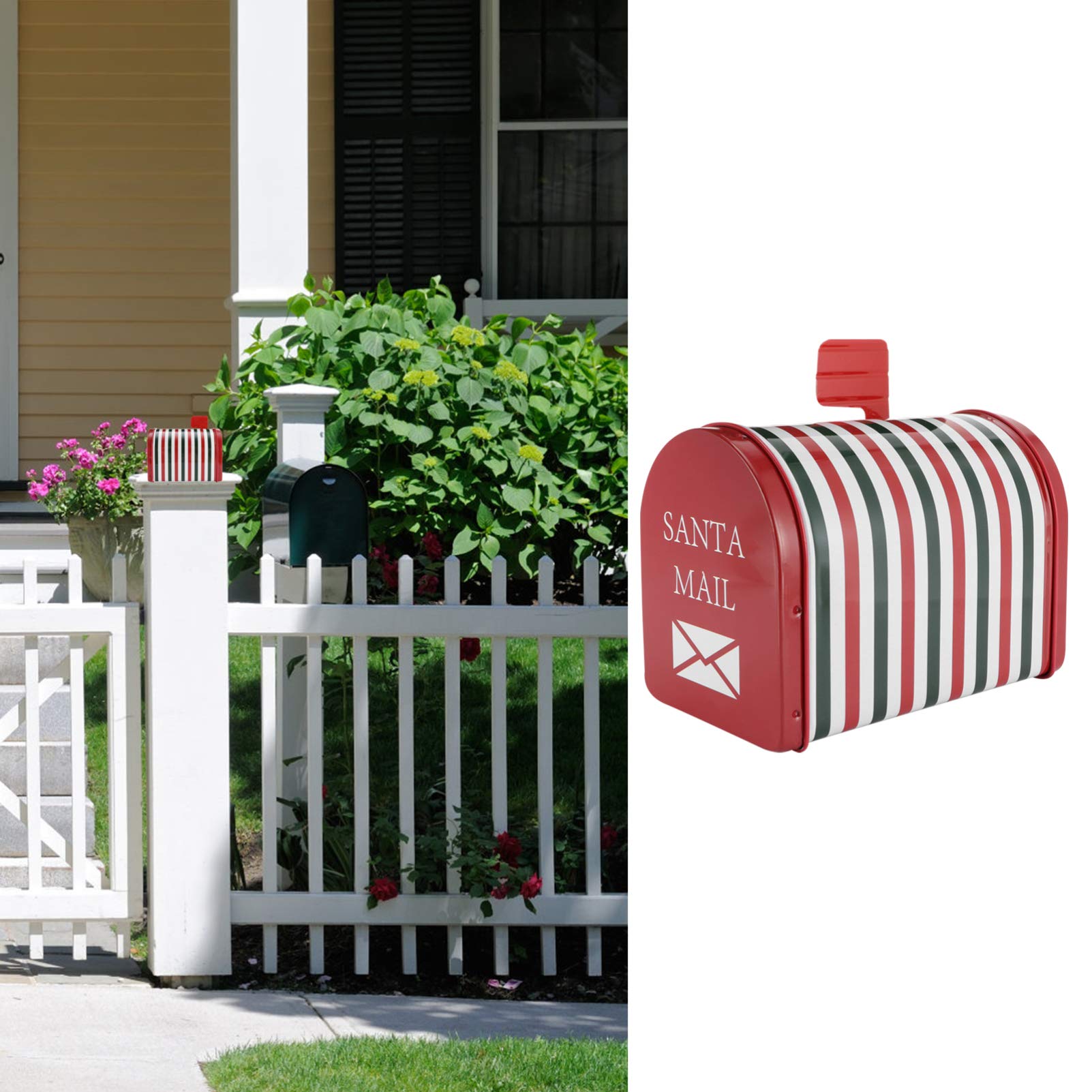 DOITOOL Cassetta Lettere Babbo Natale ： Cassetta Postale Natalizia Mailbox Scatola Regalo in Bianca 6 14x4 4x3 7 Pollici Contenitore Multiuso per Casa Ufficio Decorazione E Conservazione