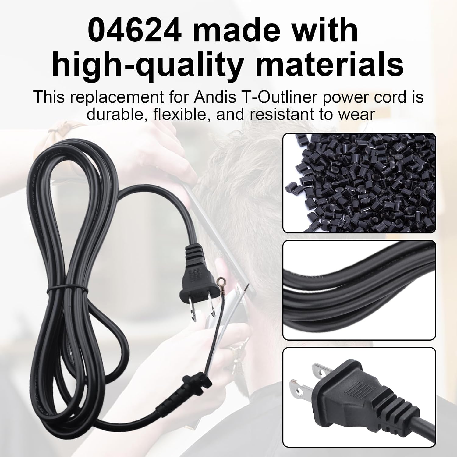 Replace for Andis Trimmer T-Outliner Cord,Hair Clippers Cord 04624 2-Pack