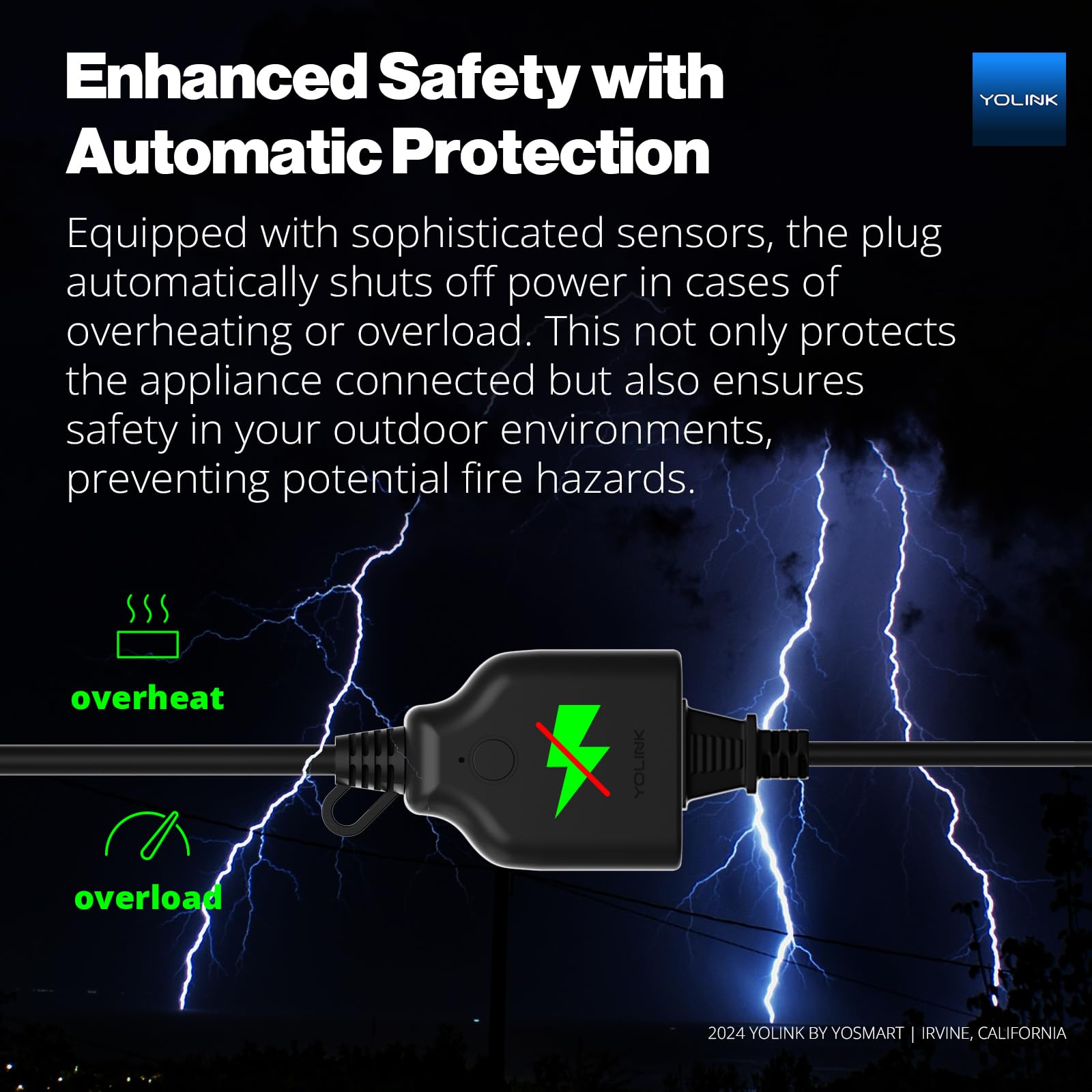 YoLink Smart Outdoor Energy Plug IP65 1800W 15A Smart Plug with Real-Time Energy Monitoring Automatic Safety Shutoff Alexa — view 5