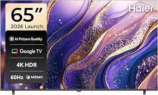 Haier TV 65 Inch 4K Smart Google TV | Gaming@120 Hz | Dolby Audio | MEMC/VRR/ALLM | 2+32GB RAM/ROM | Chromecast | HDMI 2.1 | Premium Bezel-Less Design - 65H5GUX Black