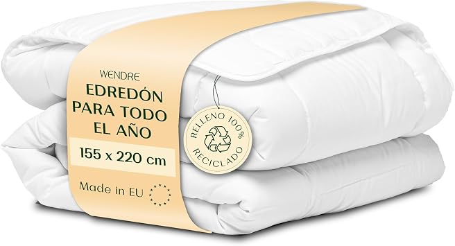 Edred n N rdico Entretiempo 155x220 cm   Cama 90, 300 g/m  Transpirable y Ligero   Microfibra Hipoalerg nica, Certificado OEKO-TEX, Fabricado en Europa