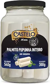 Palmito Pupunha Inteiro Castelo, 300g