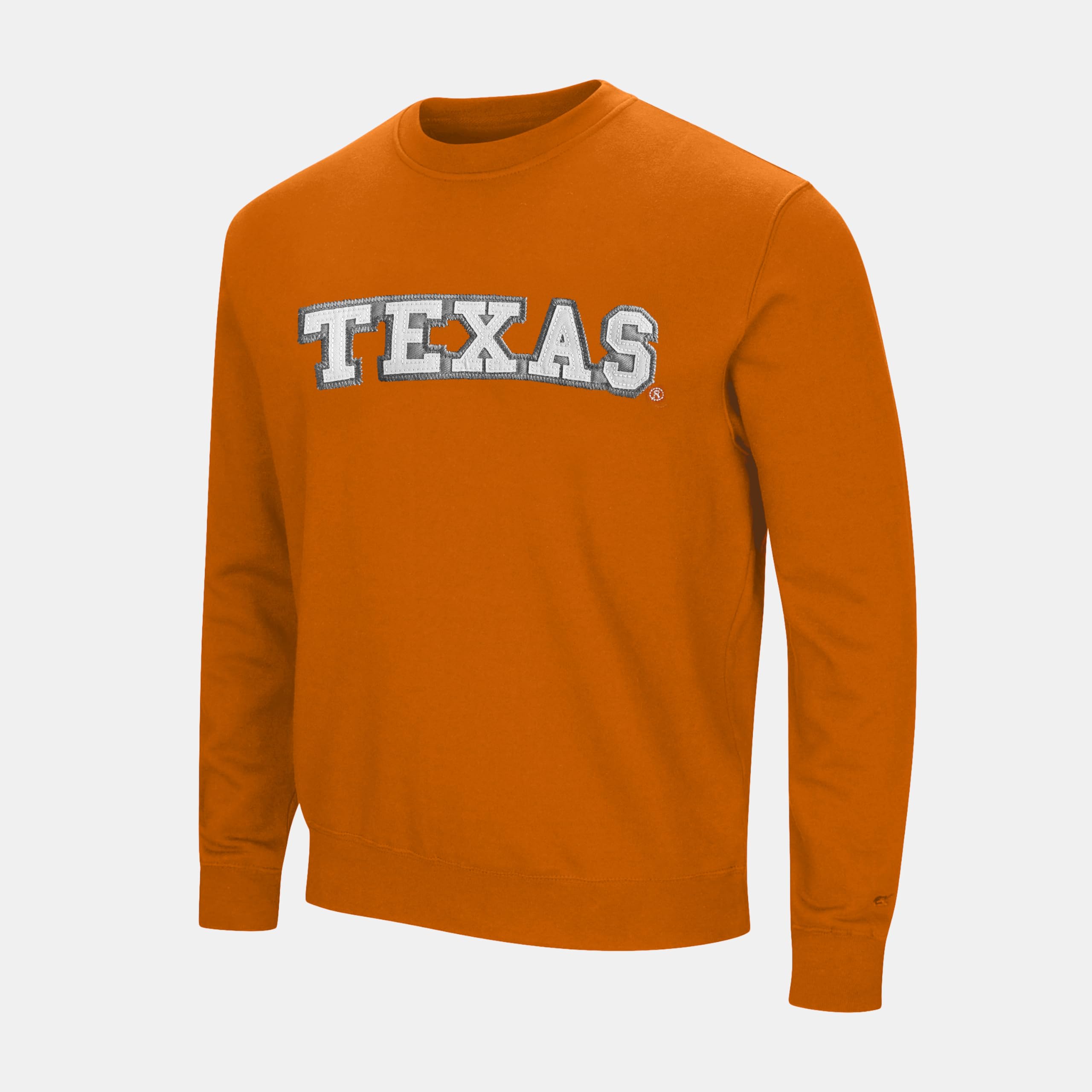 Little King NCAA Toddler Boys and Girls Crewneck Sweatshirt With Tackle Twill Letters-Team Colors-Texas-Burnt Orange-2T