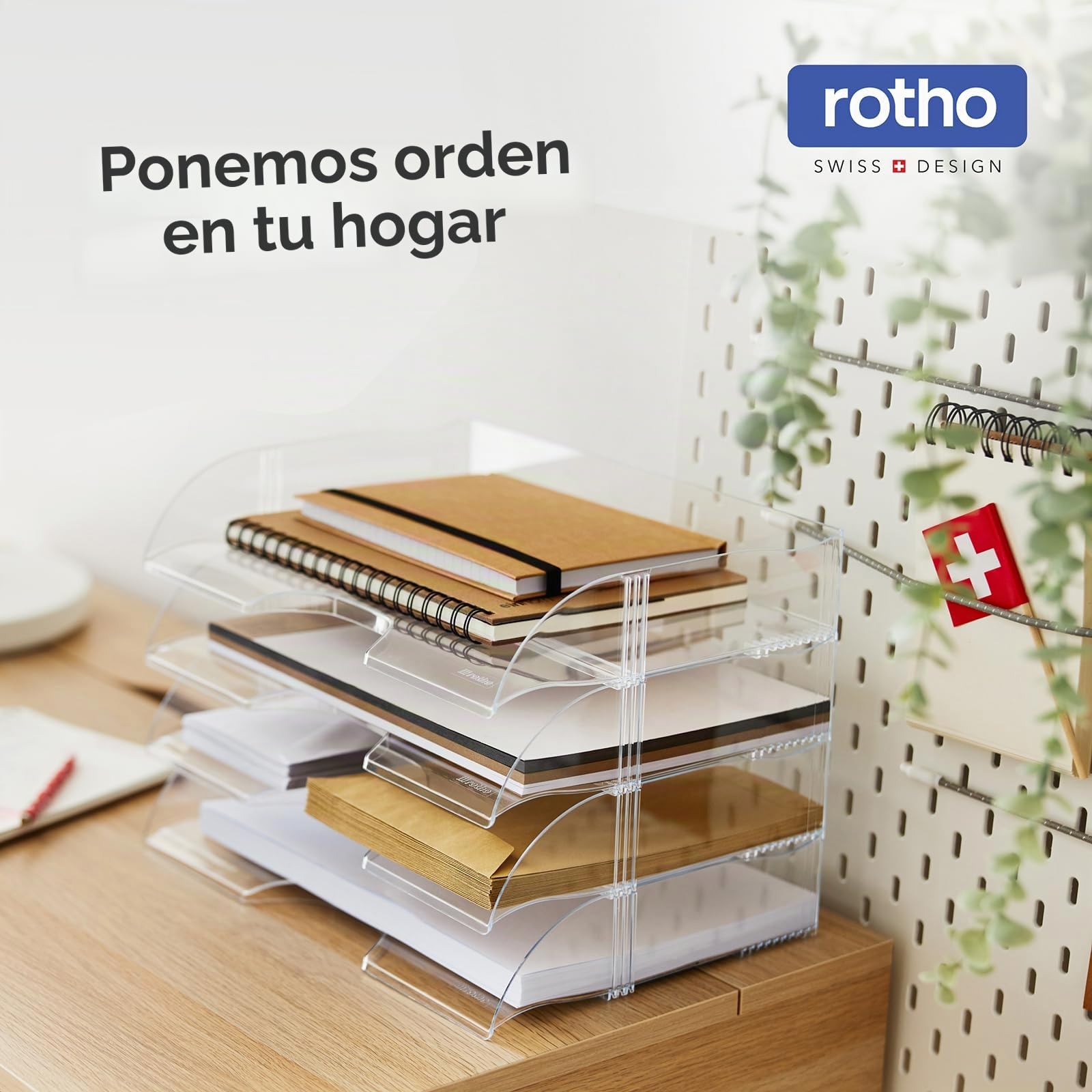 Rotho MyPaper - Organizador de documentos My Paper Plus, plástico (PP) sin BPA, blanco, (36,4 x 16,8 x 31,7 cm)