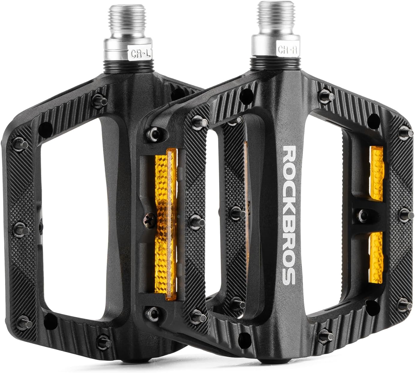 ROCKBROS Mountain Bike Pedals Bicycle Nylon Pedals 9/16 Inch Sealed Bearing Lightweight Platform for Road Mountain BMX MTB Bike