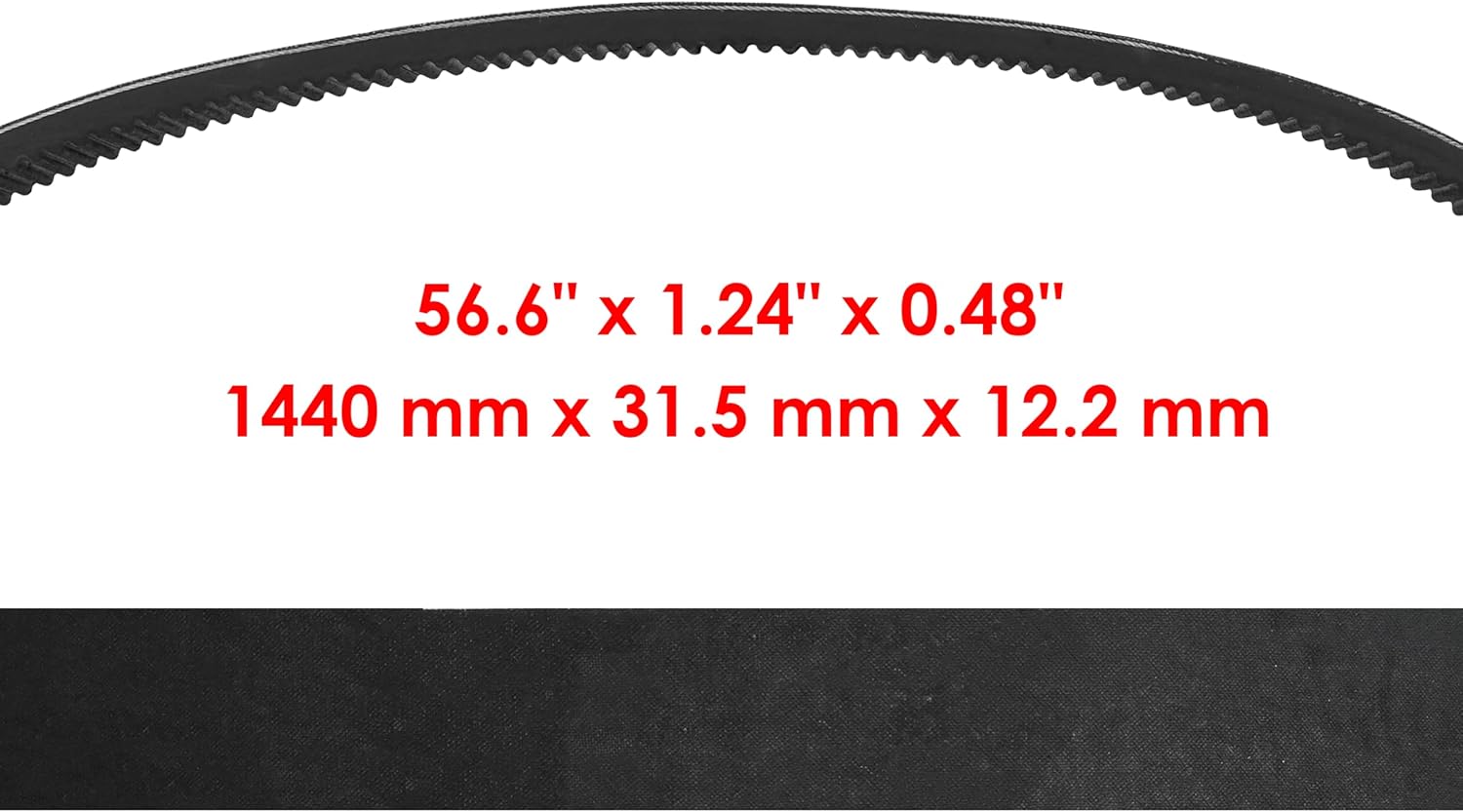 Caltric Drive Belt Compatible with John Deere 4X2 / 4X2 TRAIL / 6X4 / 6X4 Diesel / 6X4 Diesel Trail / 6X4 Diesel Worksite / 6X4 Trail / 6X4 Trail Camo / M125383 / 56.6" x 1.22" x 0.51"