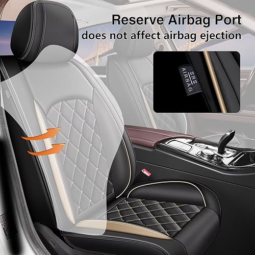 Miniatura 4 de 2 fundas de asiento delantero de automóvil para Ford Maverick 2022-2025  Protector de asiento de cuero de lujo impermeable  Compatible con bolsa de