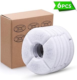 ペット給水器 軟水化フィルター 交換用フィルター 活性炭フィルター 水質浄化猫下部尿路の健康維持 雑質 皮毛 食べ残し 菌 バクテリア等を隔【2.4L円形給水器に適応】お留守番対応 (6枚)