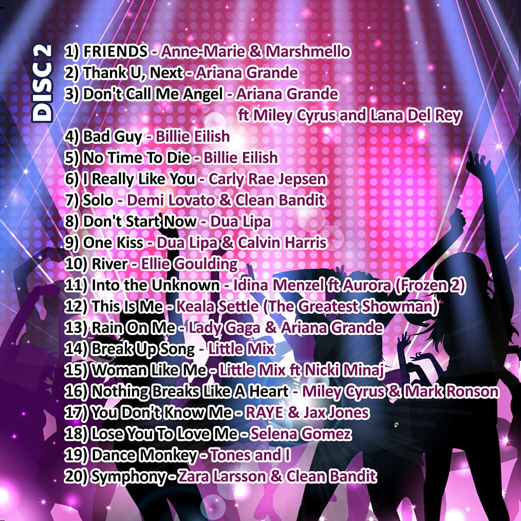 Mr Entertainer Big Hits of Chart Girls - Double G G) Pack. 40 Top Songs. chansons féminines modernes de filles