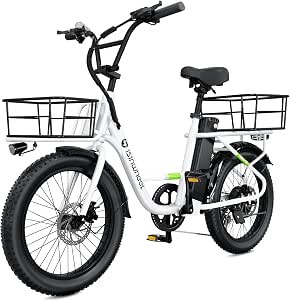 isinwheel U7 E Bike for Adults Electric Bike with Dual Cargo Rack, 48V 1000W Peak Ebikes for Adults, 7 Speed Gear, 20mph Step Thru Cruiser Electric Bicycles, 20