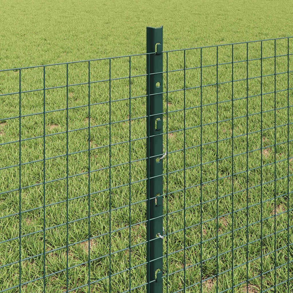 Set di pannelli per recinzione per esterni con pali verdi, recinzione frangivista per giardino e terrazza, superficie verniciata a polvere, resistente alle intemperie, design modulare, robusto e