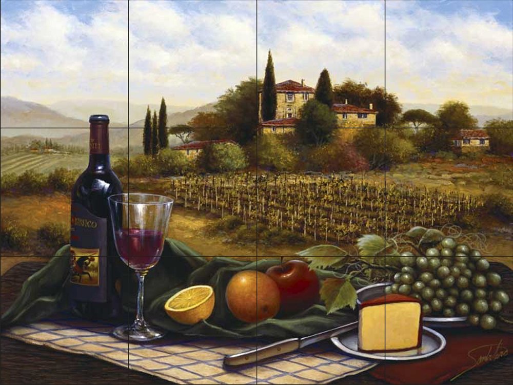 Ceramic Tile Mural - Terrace at Chianti - by Sambataro