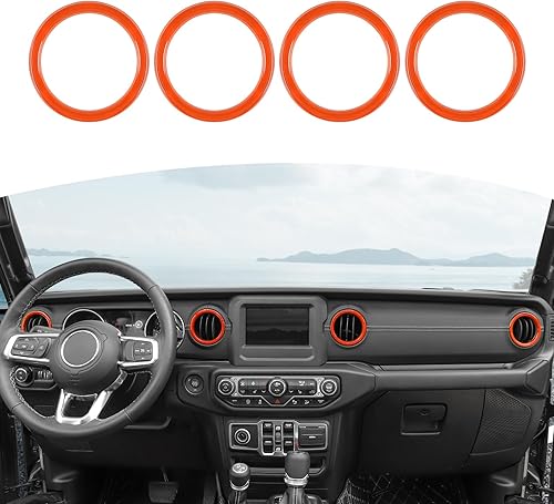 Miniatura 9 de RT-TCZ para Cubiertas de Rejillas de Aire del Tablero del Jeep Wrangler JL, Adhesivos de Adorno Blanco para Jeep Wrangler JL JLU Gladiator JT