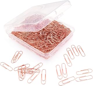 VAPKER - 400 clips pequeños de color oro rosa para papel hechos de alambre de acero con acabado liso de 28 mm para niños y niñas, mujeres, para el hogar, la o la escuela (tamaño mediano, 28 mm)