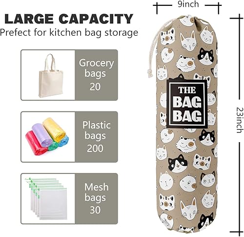 Miniatura 3 de Funny The Bag Bag, organizador de bolsas de comestibles para bolsas de compras, bolsas de plástico de montaje en pared, dispensadores de