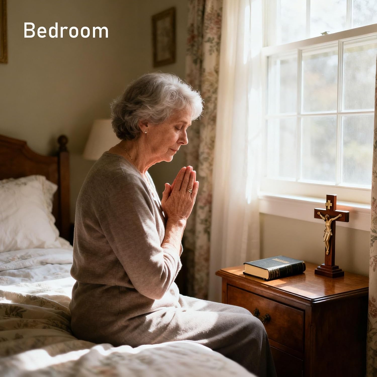 Church Prayer Bench Kneeler Wooden Prayer Kneeler with Book Shelf Prayer Table at Home with Cushion Pad Meditation Stool 20x16.5x33In Kneeling Stool for Religious Gifts(White)