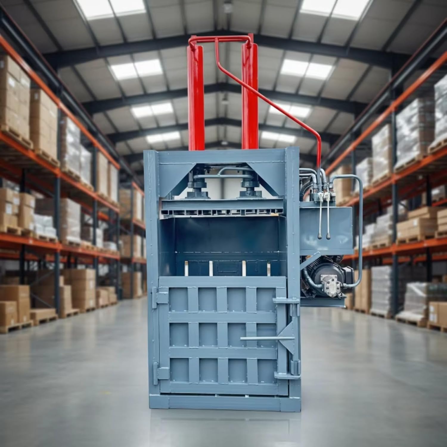 Professional Scrap Metal Baler Hydraulic Press for Steel - Automatic Compactor with Large Feeding Opening & Adjustable Bale Size Efficient Waste Recycling Baler for Factories & Farms