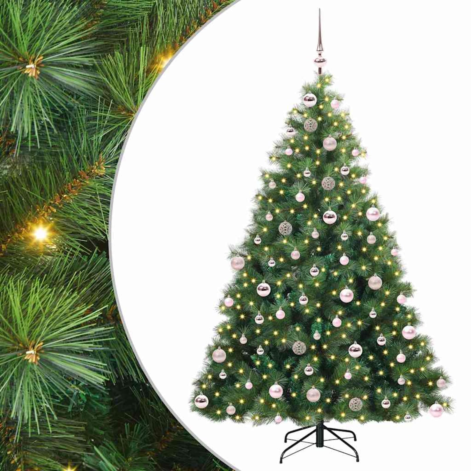 Homgoday Decoración Navideña LED Moderna con Cono de PVC y Plástico Interior y Exterior, Fácil Montaje Modelo WQ1104ZJ-3397785ES