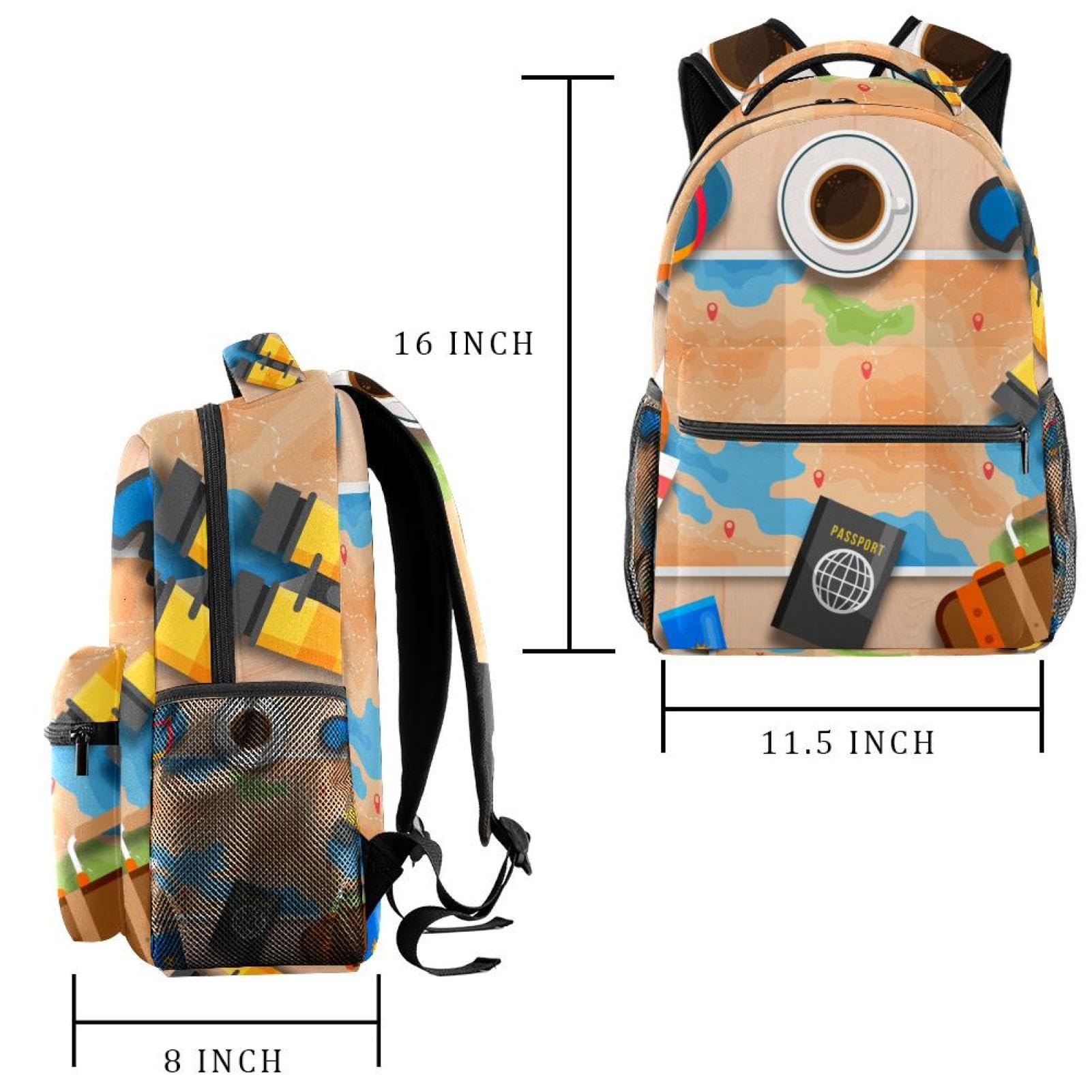 Zaino scolastico di grande capacità, borsa per libri estivi, articoli da viaggio, zaino per computer portatile, impermeabile, per adolescenti, ragazze, ragazzi, adatto per notebook da 15,6
