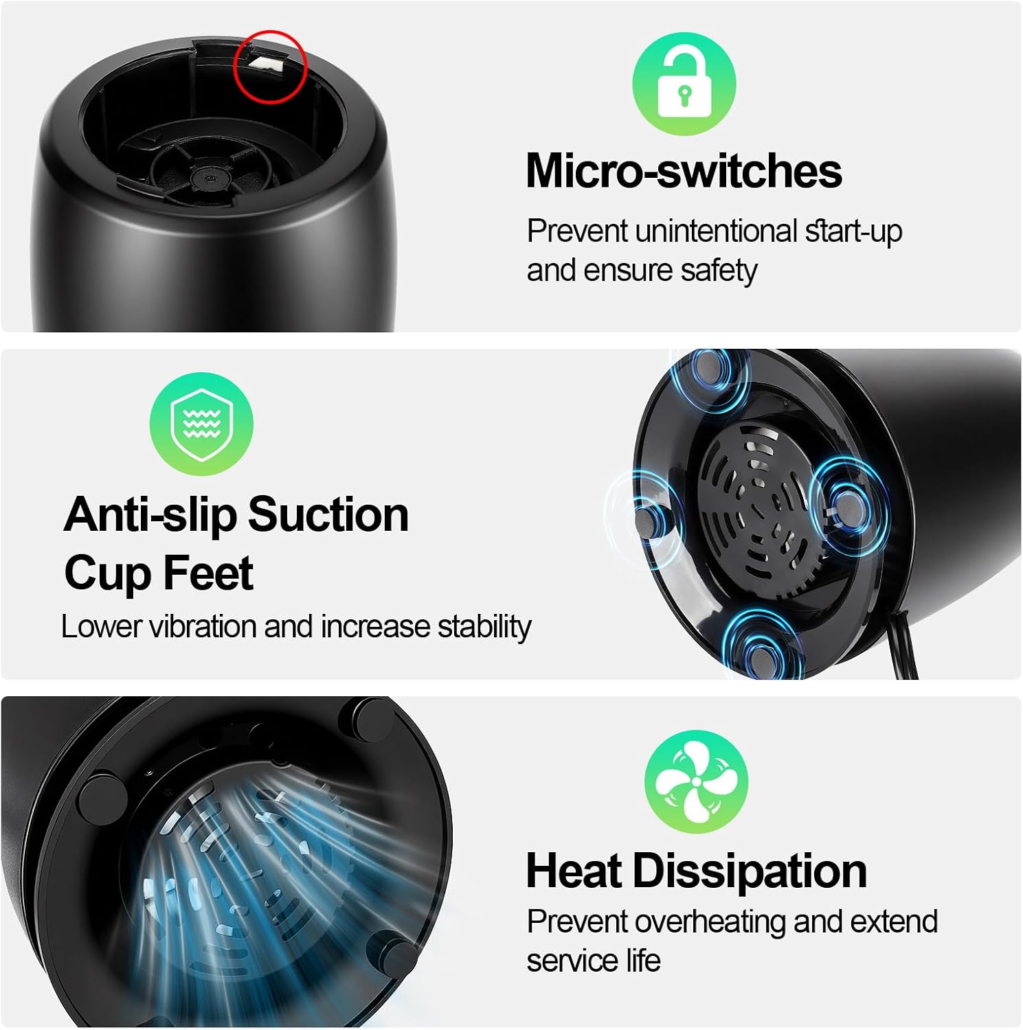 OMMO Blender, 500W Smoothie Blender with 4-Fin Blades, Personal Blenders for Kitchen with 17oz BPA-Free Portable Cups for Drinks, Milkshake and Juices