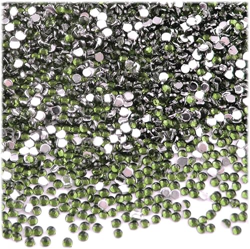 Miniatura 5 de The Crafts Outlet 5,000 diamantes de imitación redondos de 0.059 in para uñas, parte trasera plana, rojo rubí