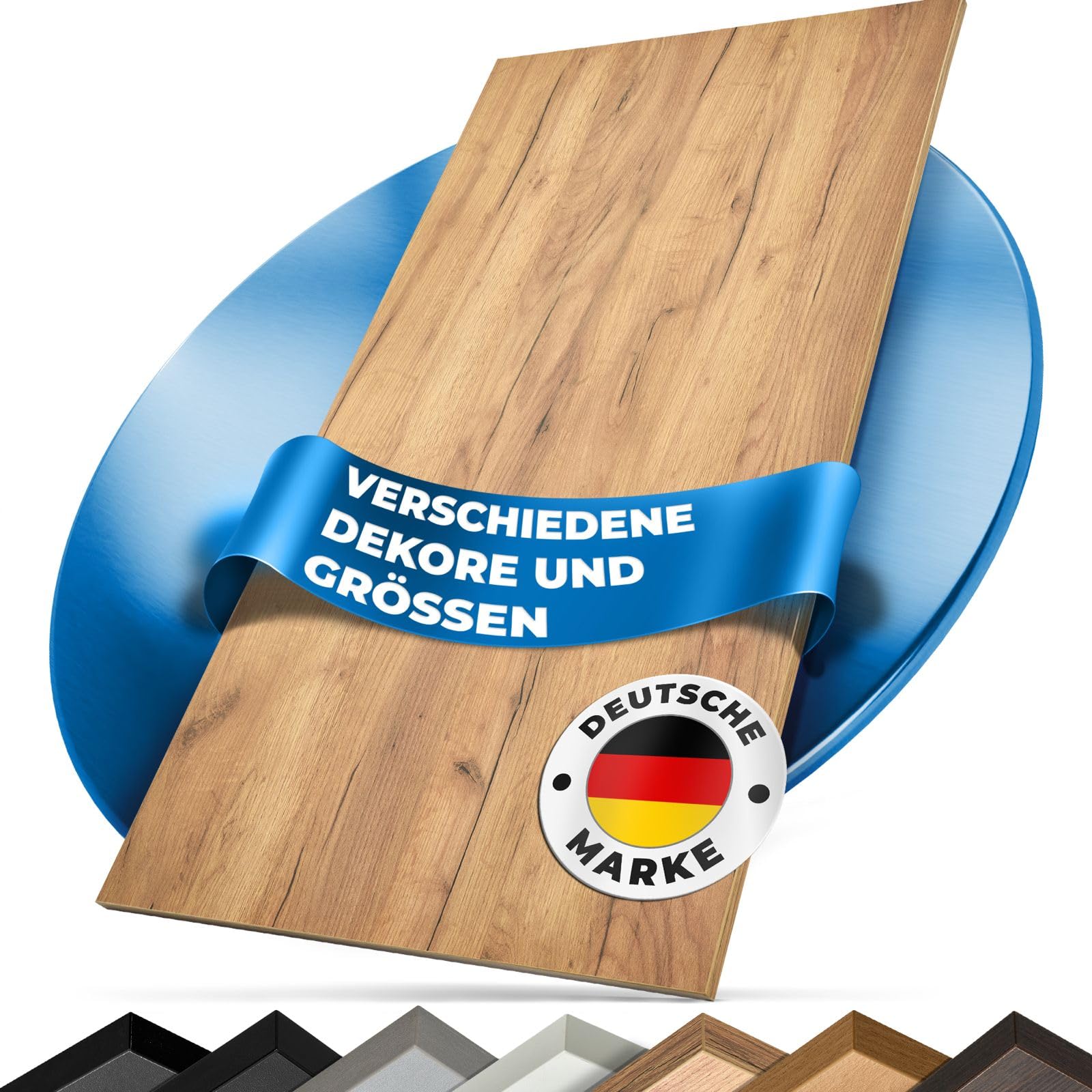 Tischplatte 140x80 | Arbeitsplatte, Küchenplatte, Schreibtischplatte aus Holz | Dekorplatte in Holz-Optik oder Unidekor für Tischbau | Esstischplatte, Küchenarbeitsplatte, Bürotisch & mehr