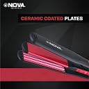 NOVA 2 in 1 NHS 801 Hair Straightener (Black, Pink) gallery image