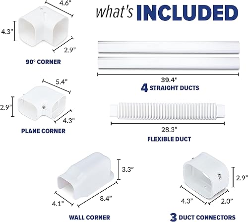 Miniatura 2 de Sealproof Kit de cubierta de línea de CA dividida, kit decorativo de PVC de grado profesional blanco de 4 pulgadas que proporciona cobertura de
