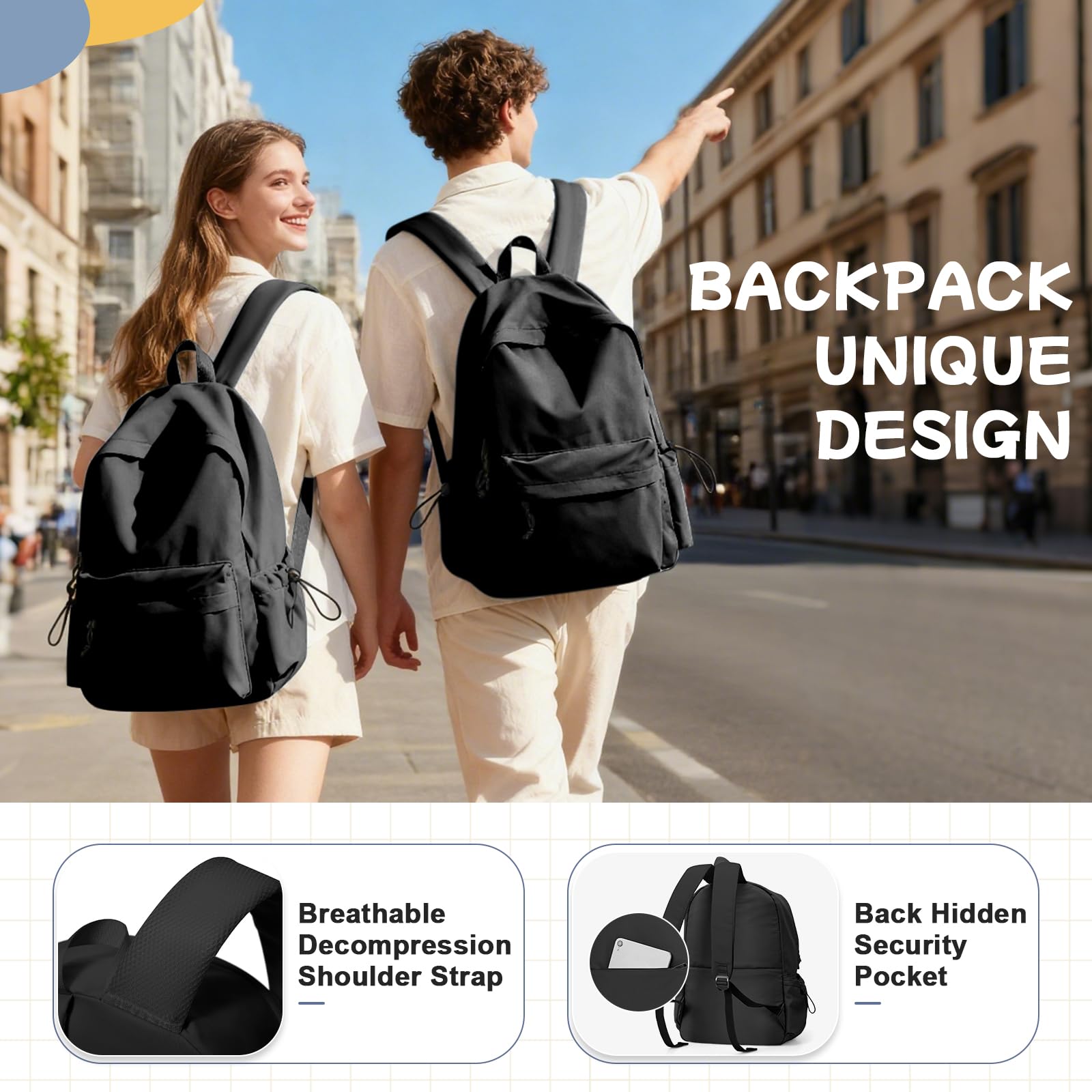 SZLX Zaino Donna Scuola superiore Zaini Scuola Superiore Ragazza Zaino Scuola Media Ragazzo Zaino da Viaggio Leggero e impermeabile Zaino Casual Zaini per Laptop da 14 pollici Zaino Università Uomo