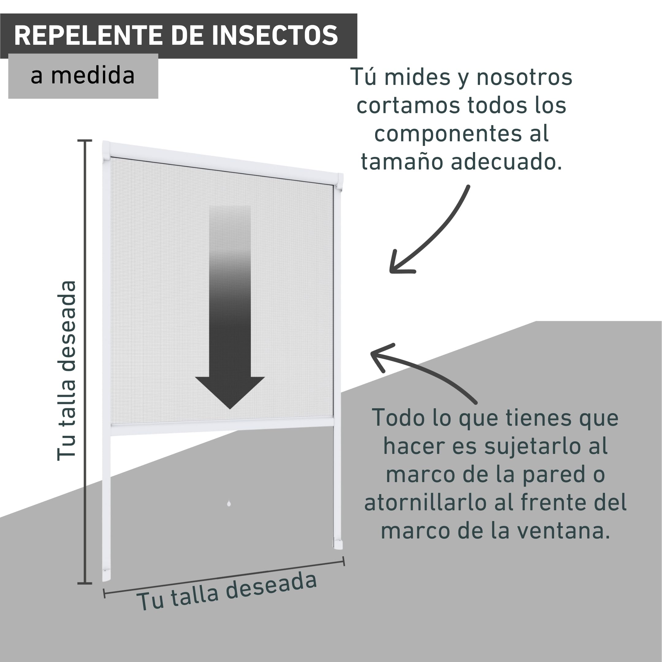 Windhager Mosquitera enrollable para ventana, a medida, hasta 130 x 160 cm, color blanco, 04208