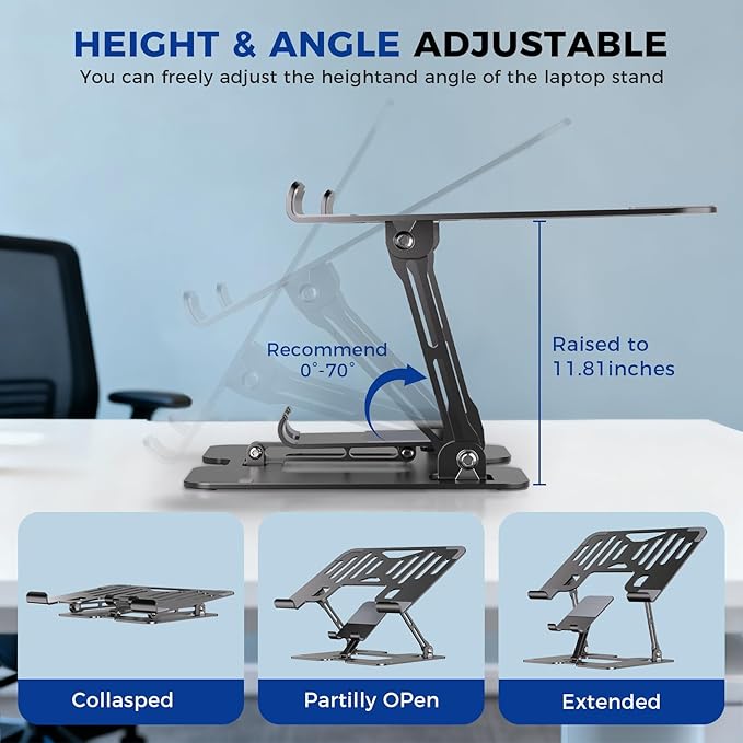 Soporte Ergonómico 2 en 1 para Laptop y Teléfono, Ajustable miniatura 5