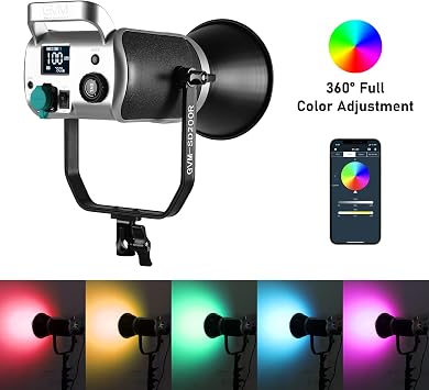 GVM RGB Video Light Kit, 200W Bi-Color Led Video Lighting with DMX Bowens Mount Softbox & Stand, Studio Light for Photography Shooting with COB Lamp Bead, 8 Lighting Effects, 2700K~7500K CRI 97+