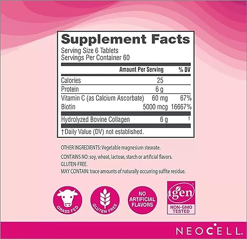 Miniatura 5 de NeoCell Super Collagen + Vitamina C y Biotina (360 unidades) para una piel, cabello, uñas y articulaciones saludables