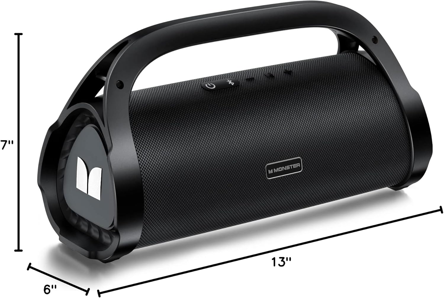 Monster Adventurer Max Bluetooth Speaker, IPX7 Waterproof Portable Speaker with Double Subwoofer, 100W Stereo Sound and Rich Bass, Wireless Outdoor Speakers for Home, Beach, 24H Play, Silver - Image 8