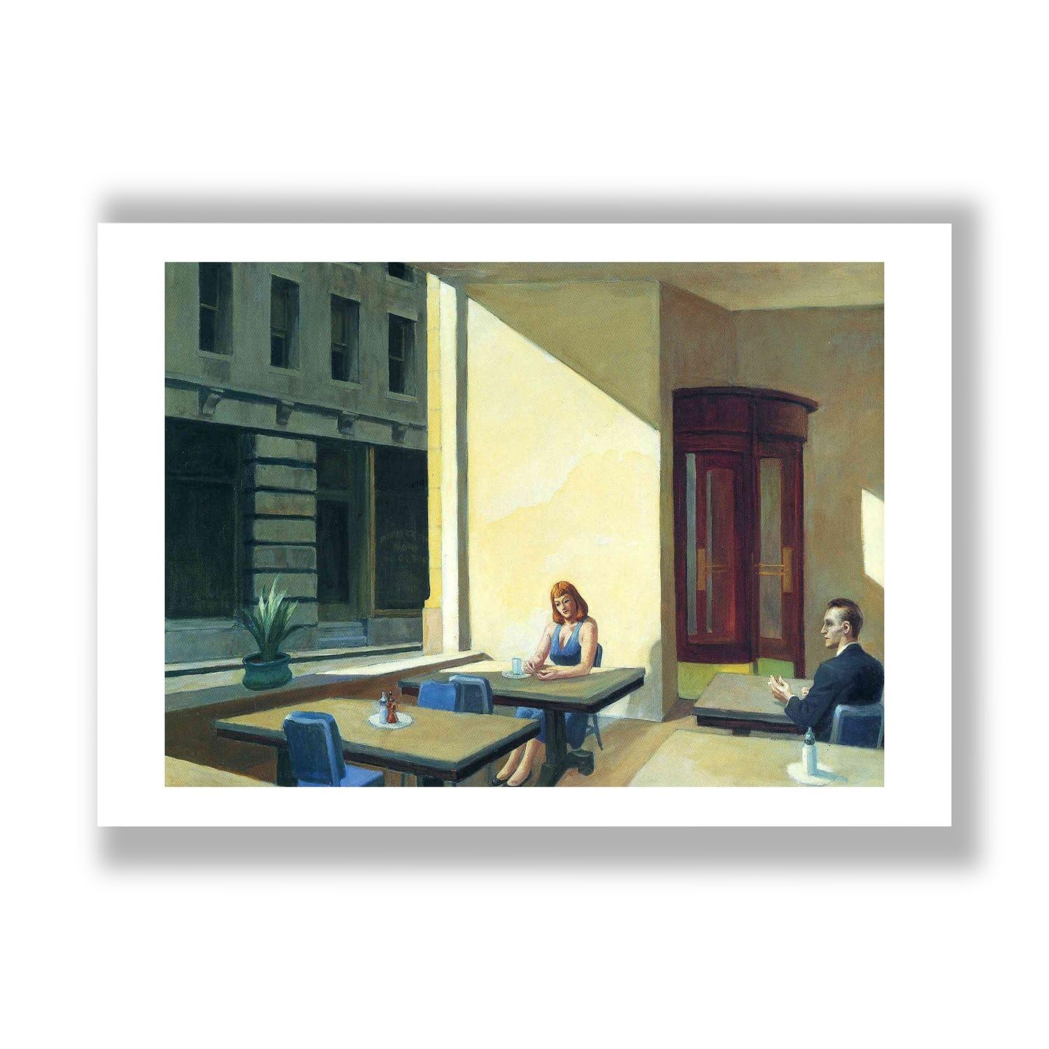 Edward Hopper Sunlights in Cafeteria - Impression d'art mate Medium