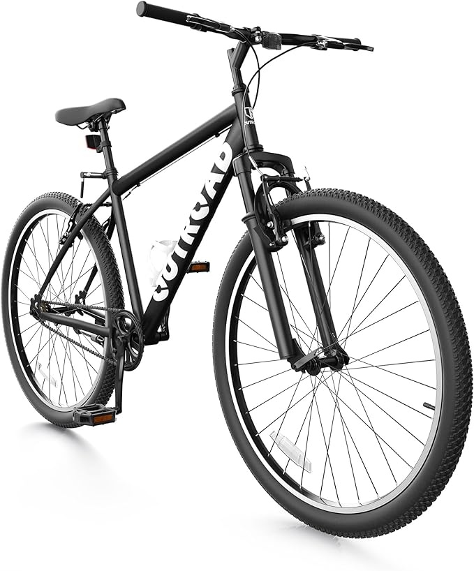 26 Inch Mountain Bike, High-Carbon Steel/Dual V Brake, Adjustable Ergonomic Seat Commuting Bike for Men Women Adult, Black, Grey