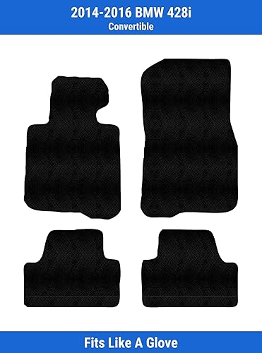 Miniatura 2 de Alfombrillas delanteras y traseras de ajuste personalizado, color negro, compatible con BMW 428i Convertible 2016 2015 2014