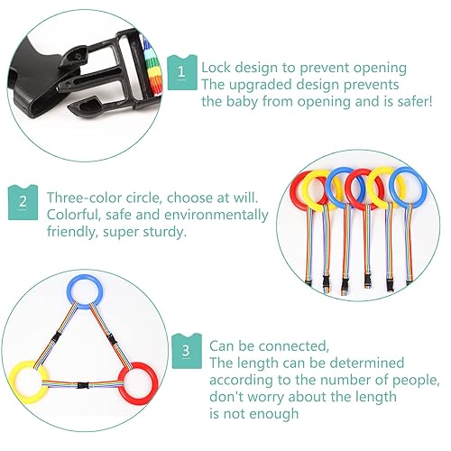 Miniatura 4 de Cuerda de caminar para preescolar, 691224 piezas de cuerda de caminar para niños, cuerda para caminar de jardín de infantes (tres colores, 12 piezas)