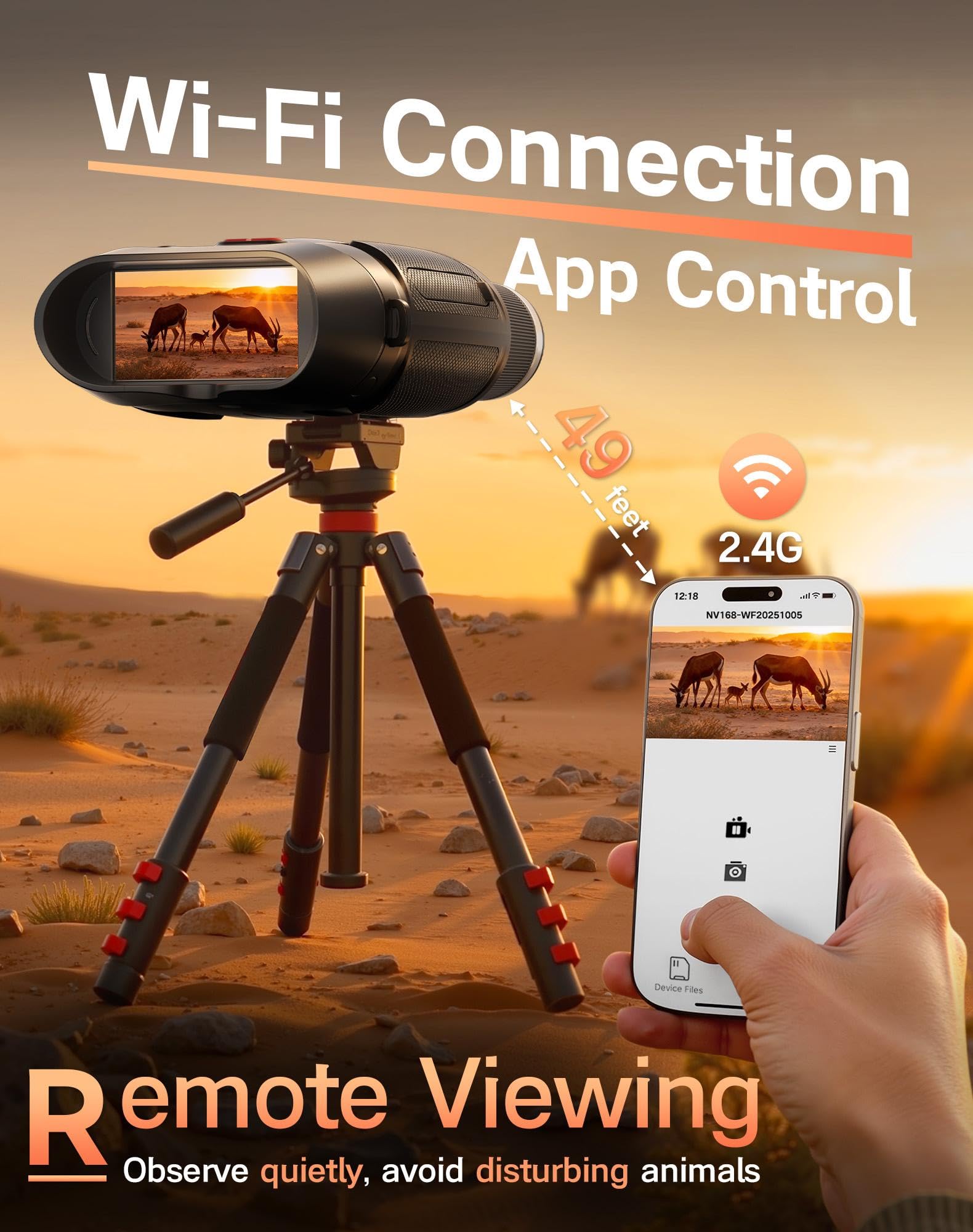 Night Vision Goggles - Smart APP 4K Night Vision Binoculars, 10000mAh Battery, 128GB Card for Photo and Video, 3'' UHD Screen & 8X Zoom Binoculars for Camping, Hunting, Security (Black)