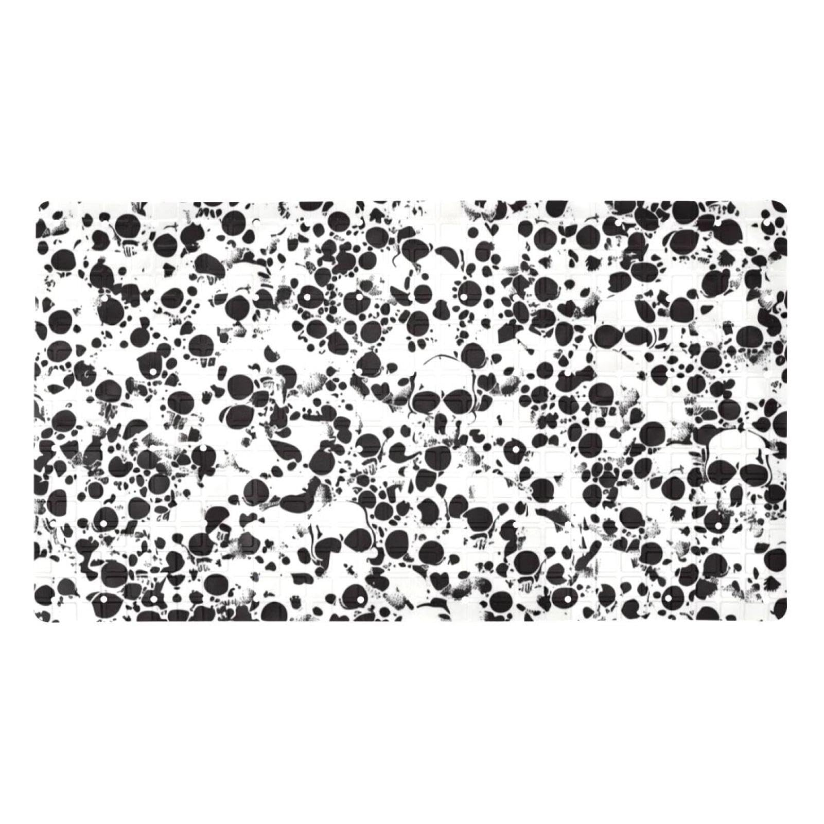 Tapis de bain antidérapant de qualité supérieure au design squelette abstrait noir et blanc