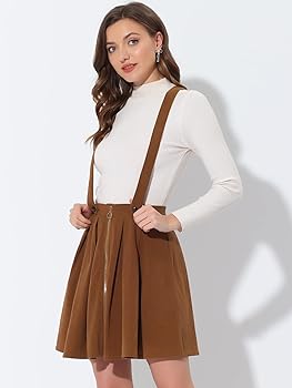 Amazon.com: Allegra K Women's Corduroy Overall Skirts Zipper