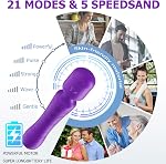 Handheld Massager for Back Muscle Relief – Ergonomic, 21 Modes & 5 Speeds, Ultra-Quiet ≤40dB for Office/Travel, IP65 Waterproof, 90-Min Battery USB-C– Back, Neck, Shoulder, Arm, Foot (Purple)