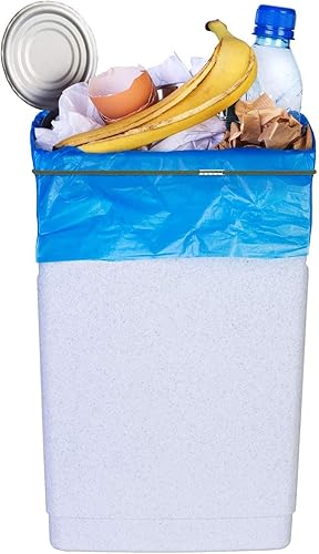 Miniatura 5 de Juego de 3 bandas de goma para botes de basura, solo azul, soporte duradero para bolsas de basura con fuerte elasticidad, bandas coloridas para caja