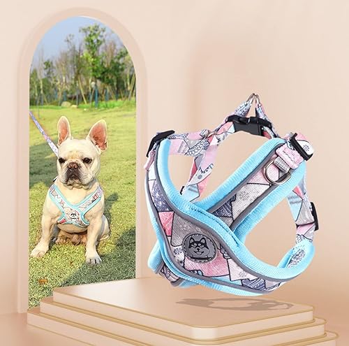 Miniatura 3 de PT-010 Arnés sin tirones para perro y mascota, arnés de entrenamiento para caminar con correa chaleco reflectante (azul, M)