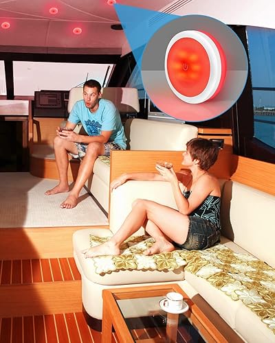 Miniatura 6 de Luz LED de techo de barco de 12 V de doble color con interruptor táctil regulable montada en superficie para caravana, caravana, camioneta,