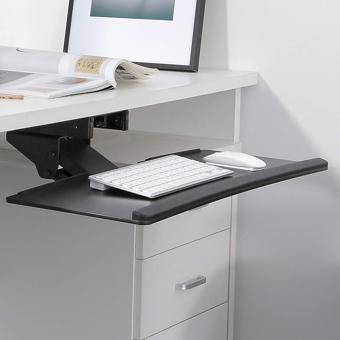 Buy RICOO CZ0200 PC Keyboard Tray Tilt Swivel Under Desk Drawer