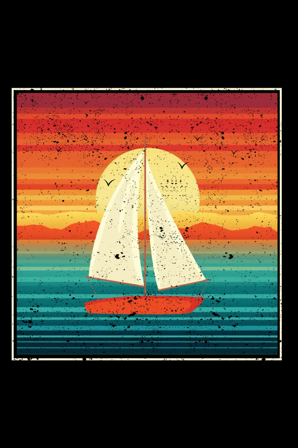 Vintage Sailing Sunset Sailboat Ocean Retro Adventure Lover: Boating Gifts Captain Sailing Gear Sailboat Decor | Dot Grid Journal, Notebook or ... book, Scheduler, Task Checklist | 6x9